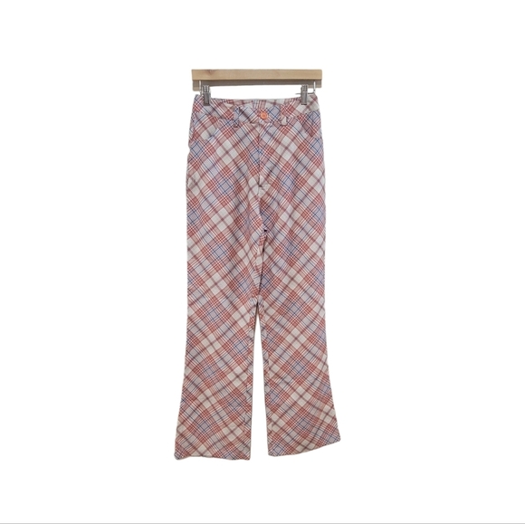 Rolla's PLAID CHECK BOOTCUT PANT POMEGRANATE Women's Size Small NWT - Picture 3 of 13